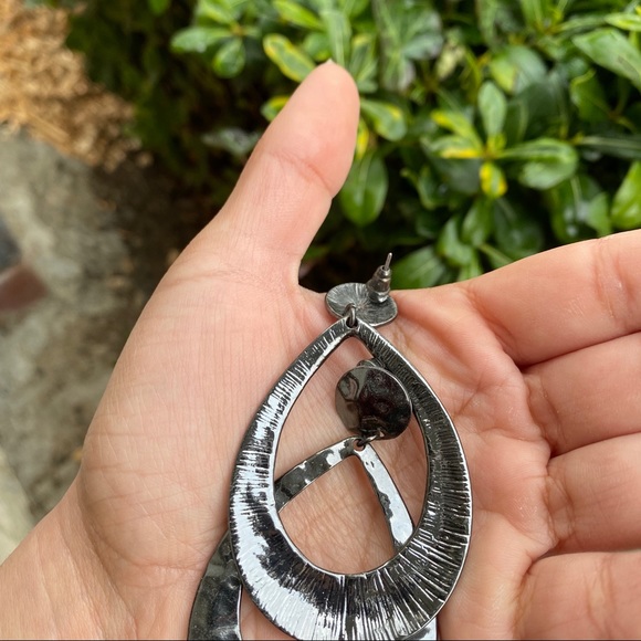 Gunmetal Earrings - Picture 2 of 2